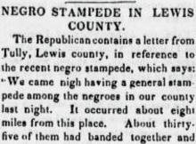 Negro Stampede in Lewis County