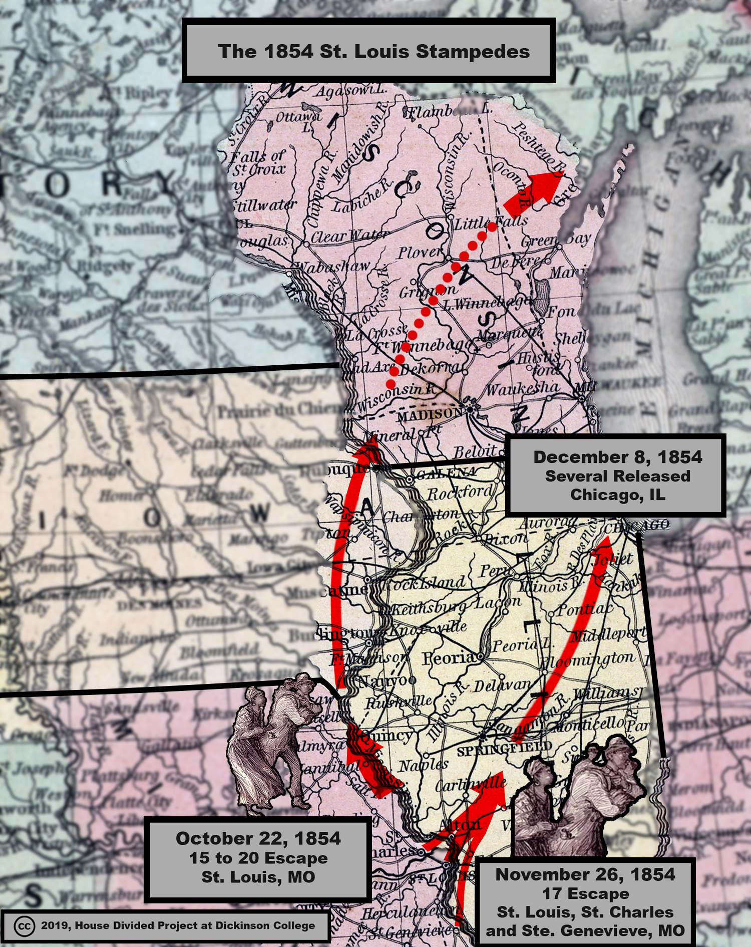 1854 Stampede map