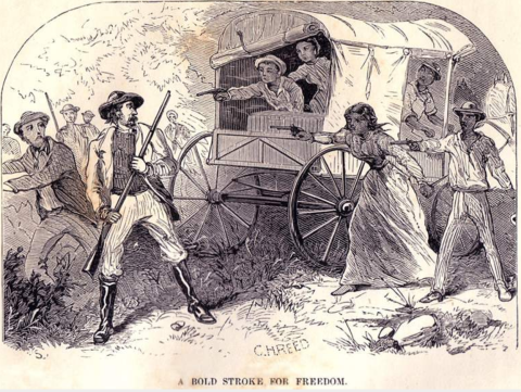 runaways fighting slave catchers in wagon