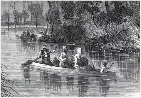 slaves escaping by boat