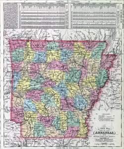 Arkansas, state map with counties different colors