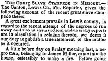 The Great Slave Stampede in Missouri