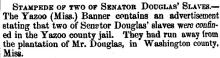 Stampede of Two of Senator Douglas' Slaves