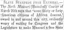 Slave Stampede from Hannibal