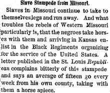 Slave Stampede From Missouri
