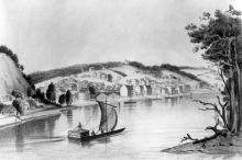 Hannibal, Missouri, on the Mississippi River, circa 1857.