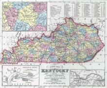 map of Kentucky, multi-colored by county