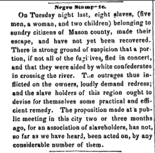 newspaper clipping, black and white text