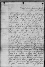handwritten document, black and white scan