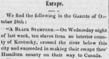 newspaper clipping, black and white text